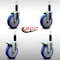 Service Caster 5'' SS Blue Poly Swivel 1-1/8'' Expanding Stem Caster Set 2 Total Lock Brakes, 4PK SCC-SSEXTTL20S514-PPUB-BLU-2-S-2-118 - alternate 2